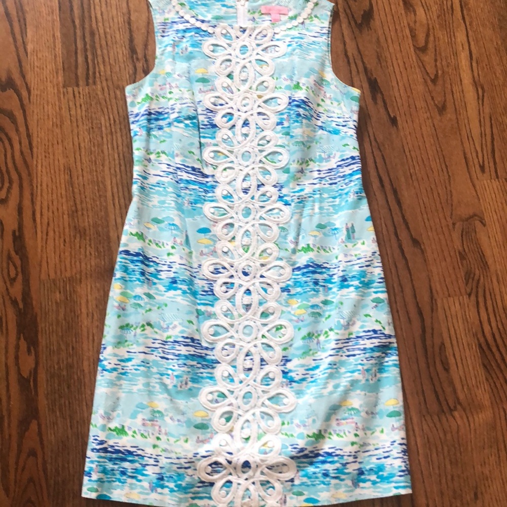 Lilly Pulitzer beach print shift, size 4